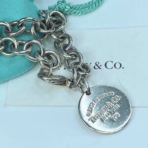 Please Return To Tiffany & Co New York 925 Sterling Silver Bracelet 8.25" JR8380